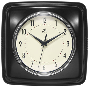 Retro Black Indoor Wall Clock: Black