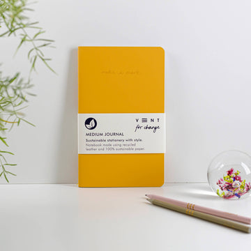 VENT Medium Journal Recycled Leather - Yellow