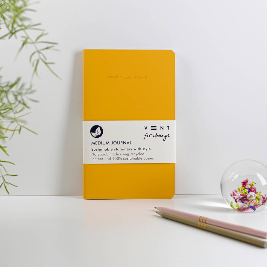 VENT Medium Journal Recycled Leather - Yellow