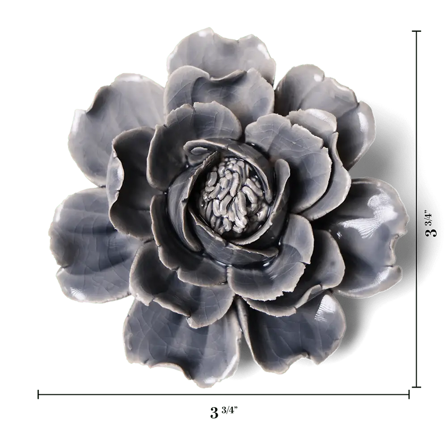 Ceramic Flower Wall Art Rose Grey 6: Rose Grey