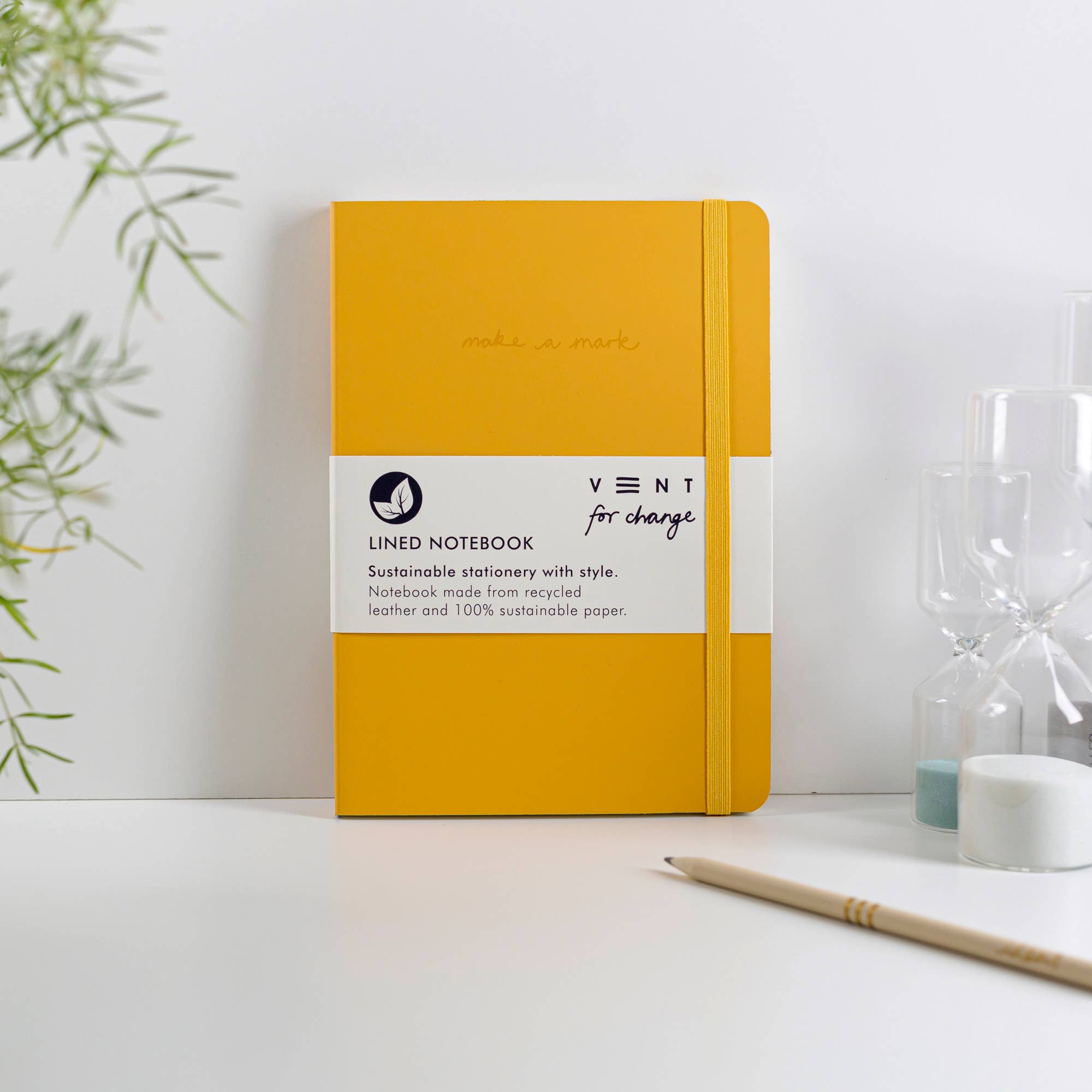VENT A5 Notebook Lined Recycled Leather - Yellow – SHOP ARTS BMA