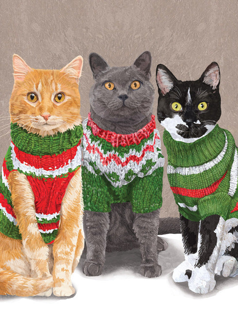 Cats in Sweaters Holiday Cards