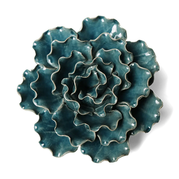 Ceramic Flower Wall Art Sea Lettuce Large 5: Teal