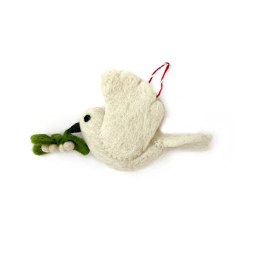 Dove with Olive Branch Felt Wool Ornament