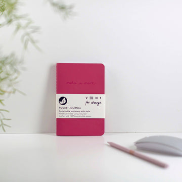 VENT A6 Notebook Journal  Recycled Leather - Pink