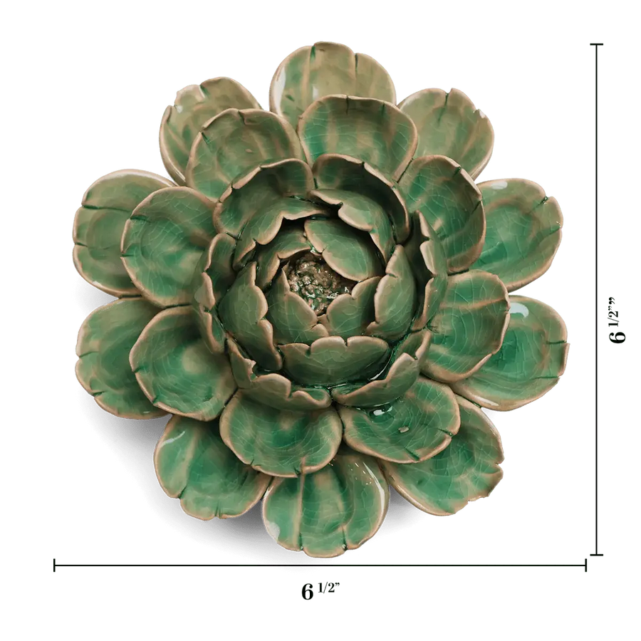 Ceramic Flower Wall Art Artichoke: Mofo Flower Mint