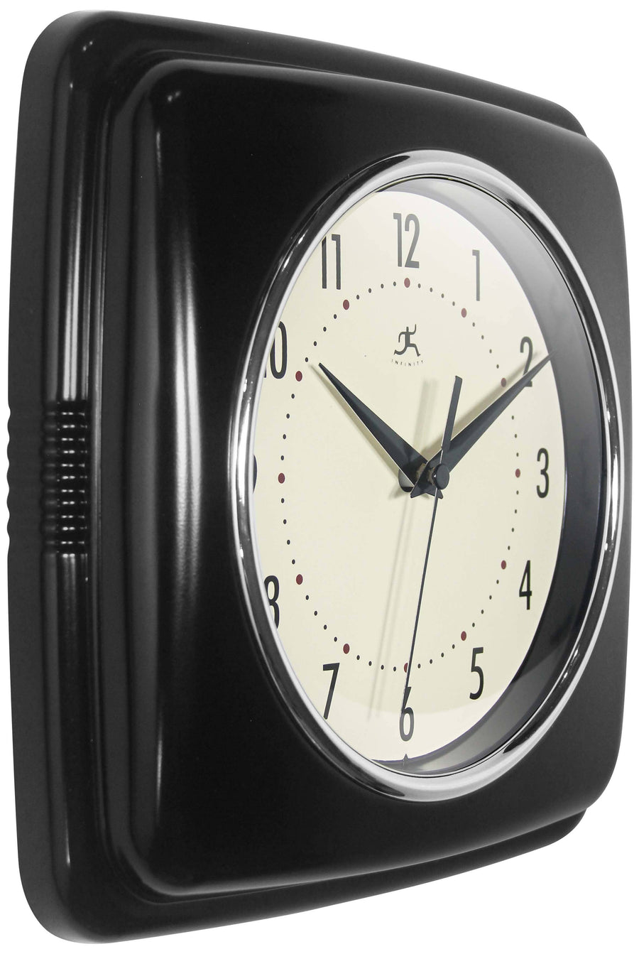 Retro Black Indoor Wall Clock: Black