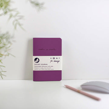 VENT A6 Notebook Journal  Recycled Leather- Purple
