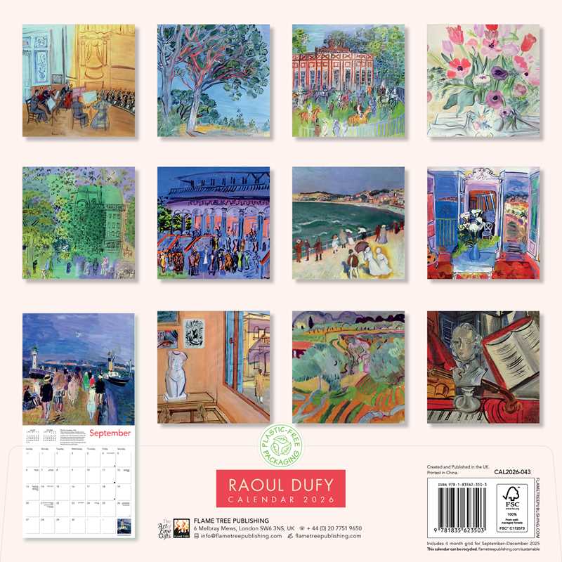 Raoul Dufy Wall Calendar 2026