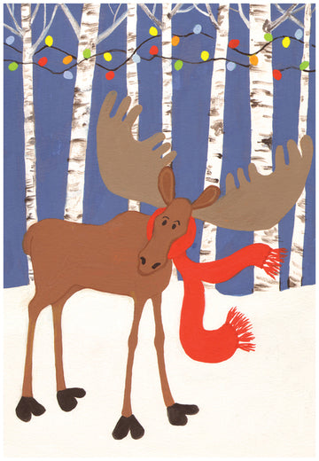 Lights for Moose Individual Holiday Card