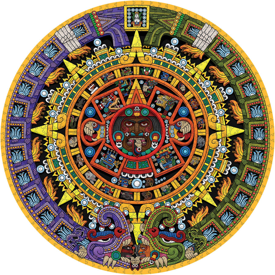 Michael Angulo: Aztec Sun Stone 1000-Piece Circular Puzzle