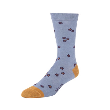 Zkano Men's Socks Micro Floral Steel