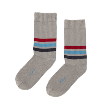 men's mid stripe - organic cotton socks crew - heather