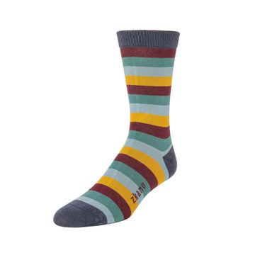 Zkano Men's Socks Multi-Stripe Port