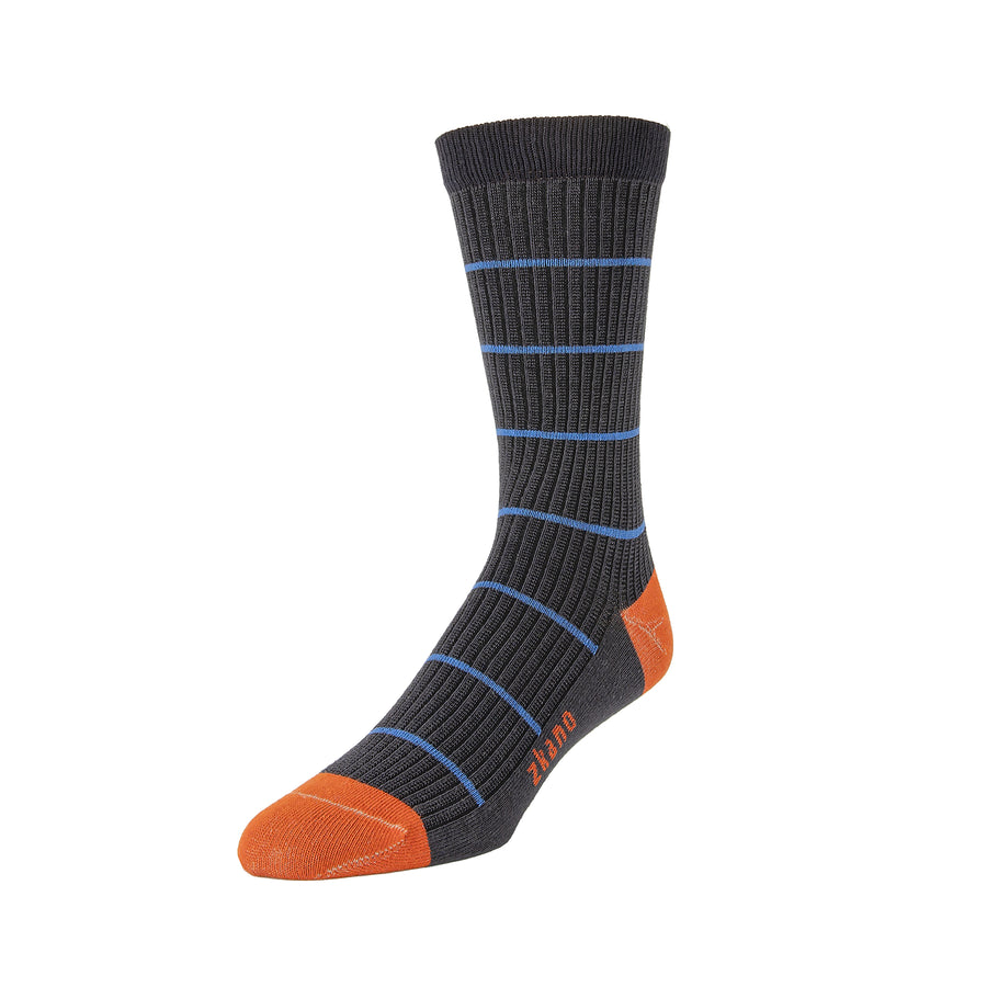 Zkano Men's Socks Shadow Stripe Charcoal