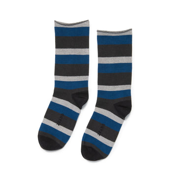 Zkano Men's Striped Roll Top Socks Denim Blue