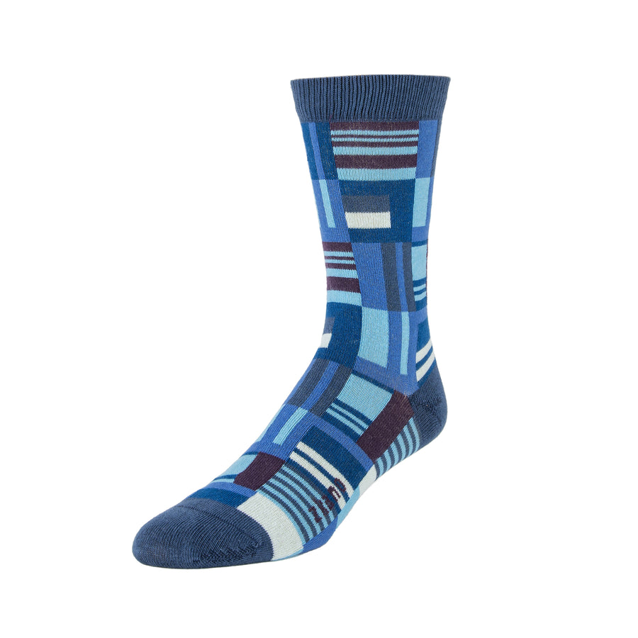 Zkano Men's Socks The Plains Blue Denim
