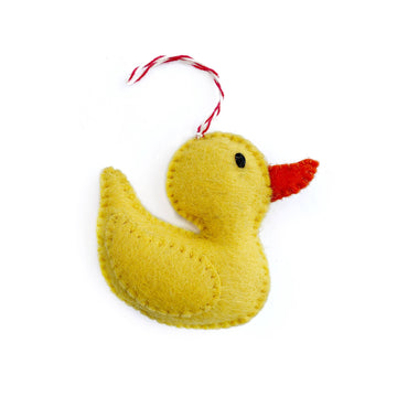Rubber Duck Felt Wool Ornament