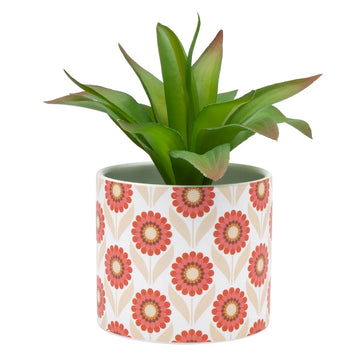 Gazebo Daisy Motif Ceramic Drop Pot Planter 6.25
