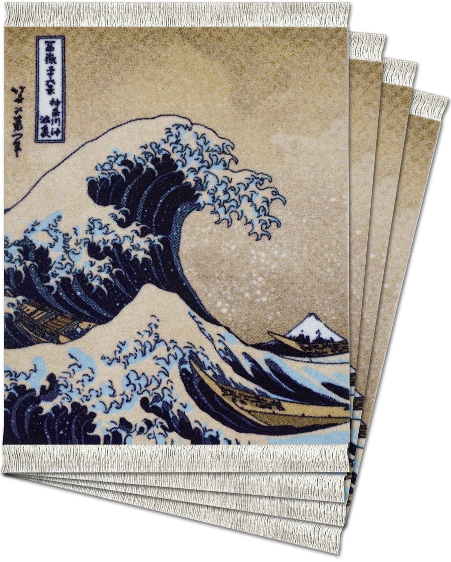 4 Piece CoasterRug® Set: The Great Wave Off Kanagawa