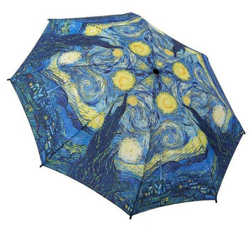 Van Gogh Starry Night Reverse Close Folding Umbrella