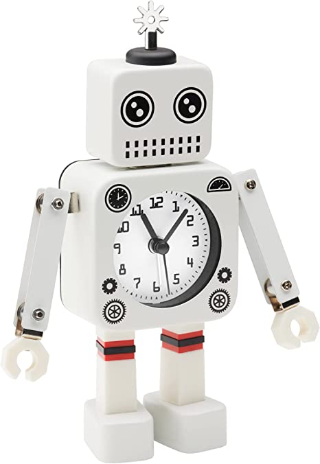 Robot Alarm Clock White