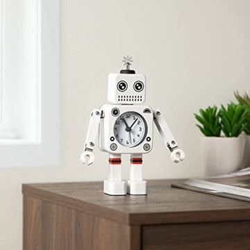 Robot Alarm Clock White