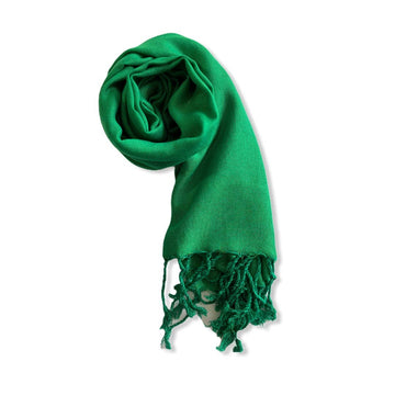 Small Solid Handwoven Scarf - Green