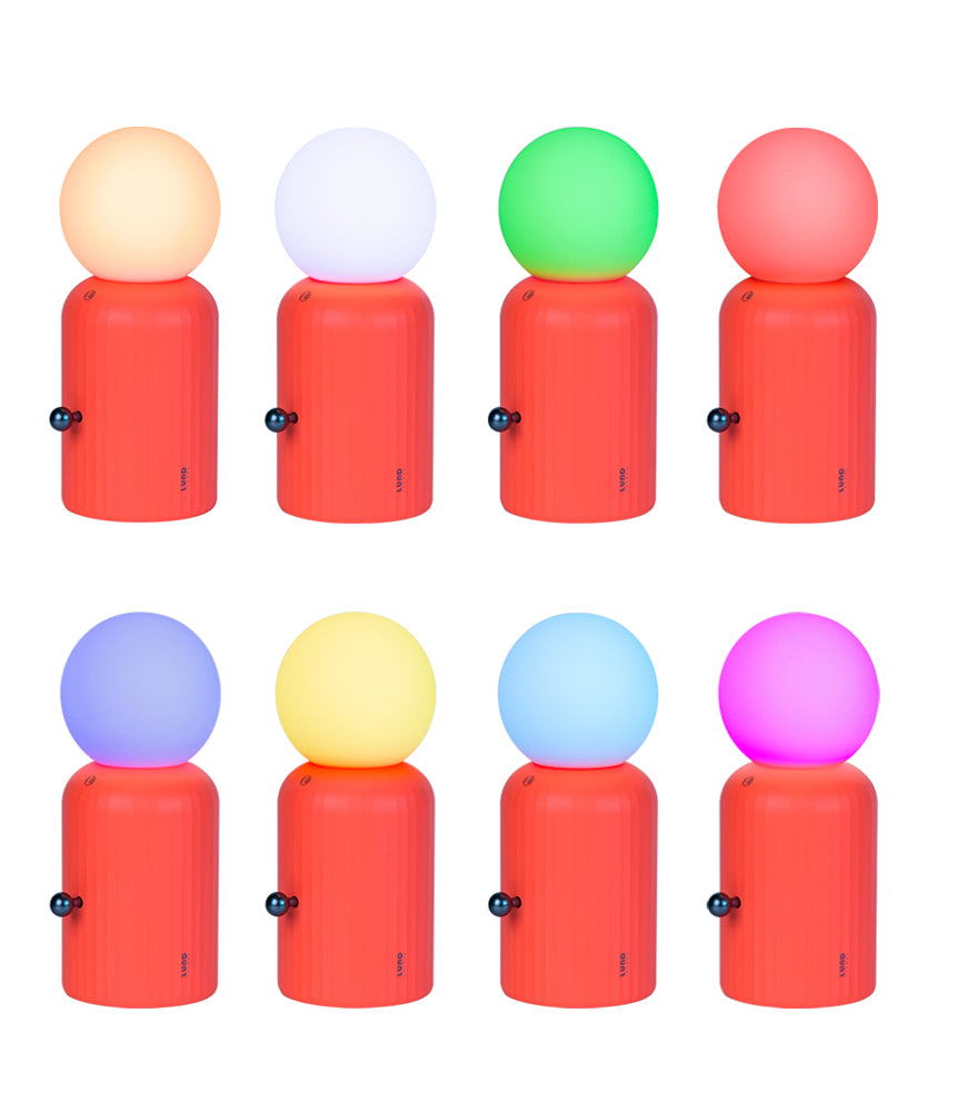 Skittle Wireless Lamp and Charger Coral