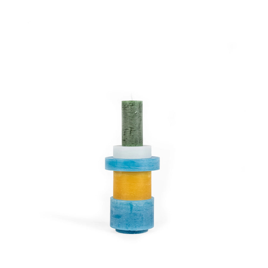 Stack Candle 03 - Yellow Blue