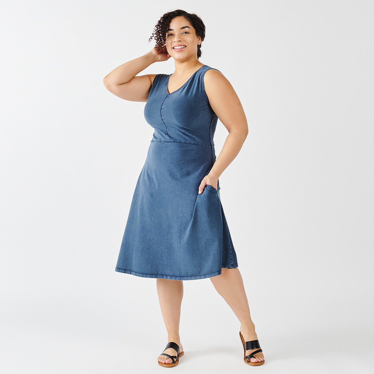 Cotton fit and flare dress cheap