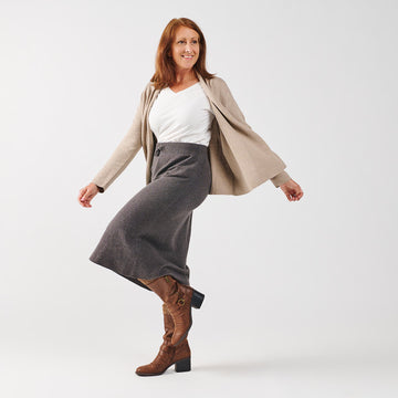 Sweater Skirt Anthra Heather SMALL- Organic Cotton