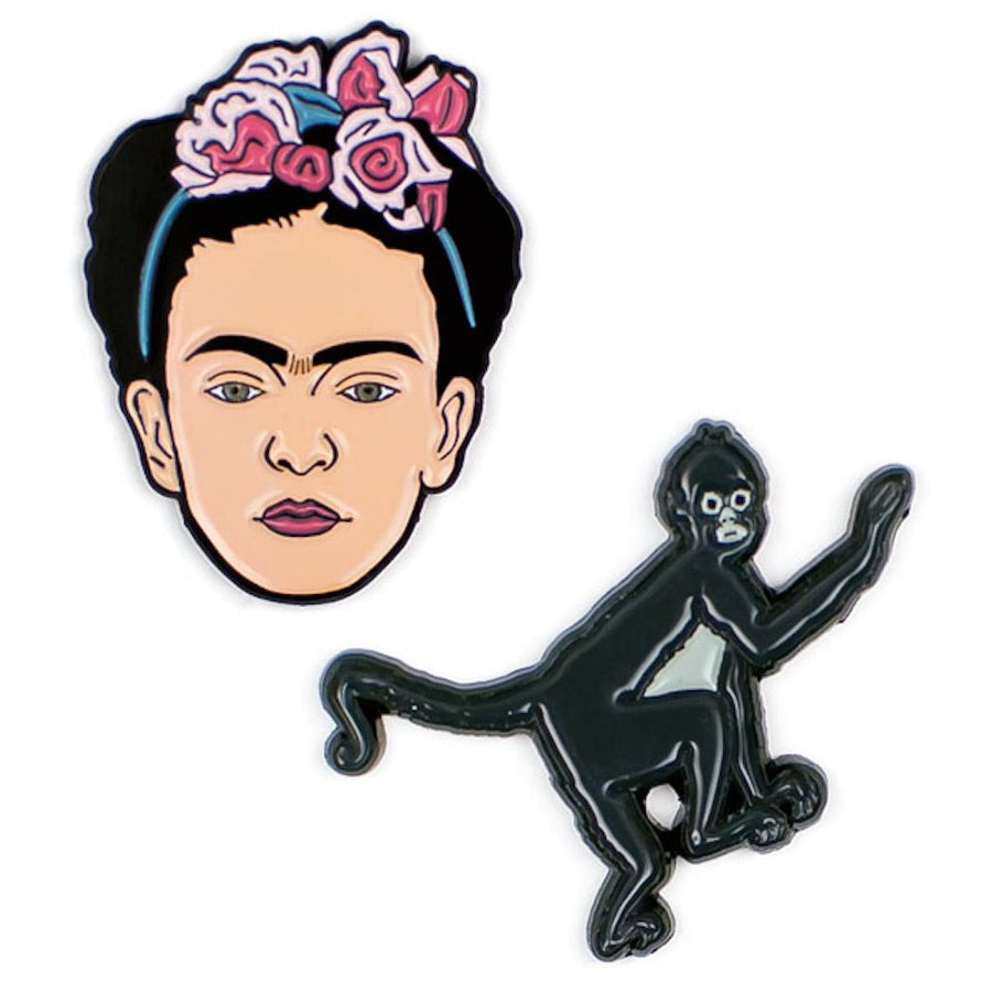Frida Kahlo and Monkey Enamel Pins