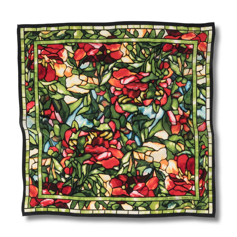 Louis C. Tiffany Peony Silk Neckerchief