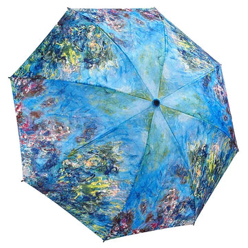 Monet Wisteria Folding Umbrella-Single Cover Reverse Close