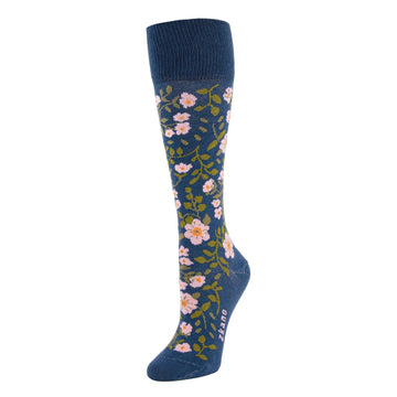 Zkano Secret Garden Knee High Women's Socks Navy