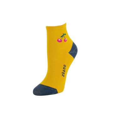 Zkano Cherries Women's Anklet Socks Marigold