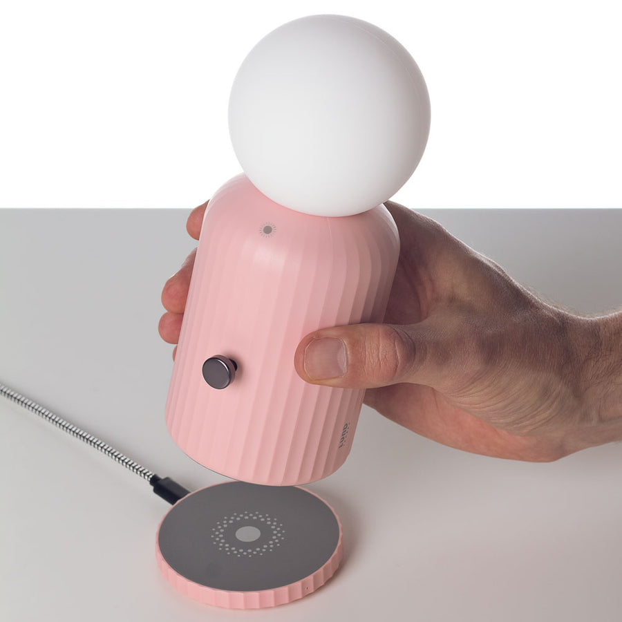 Skittle Wireless Lamp and Charger Pink