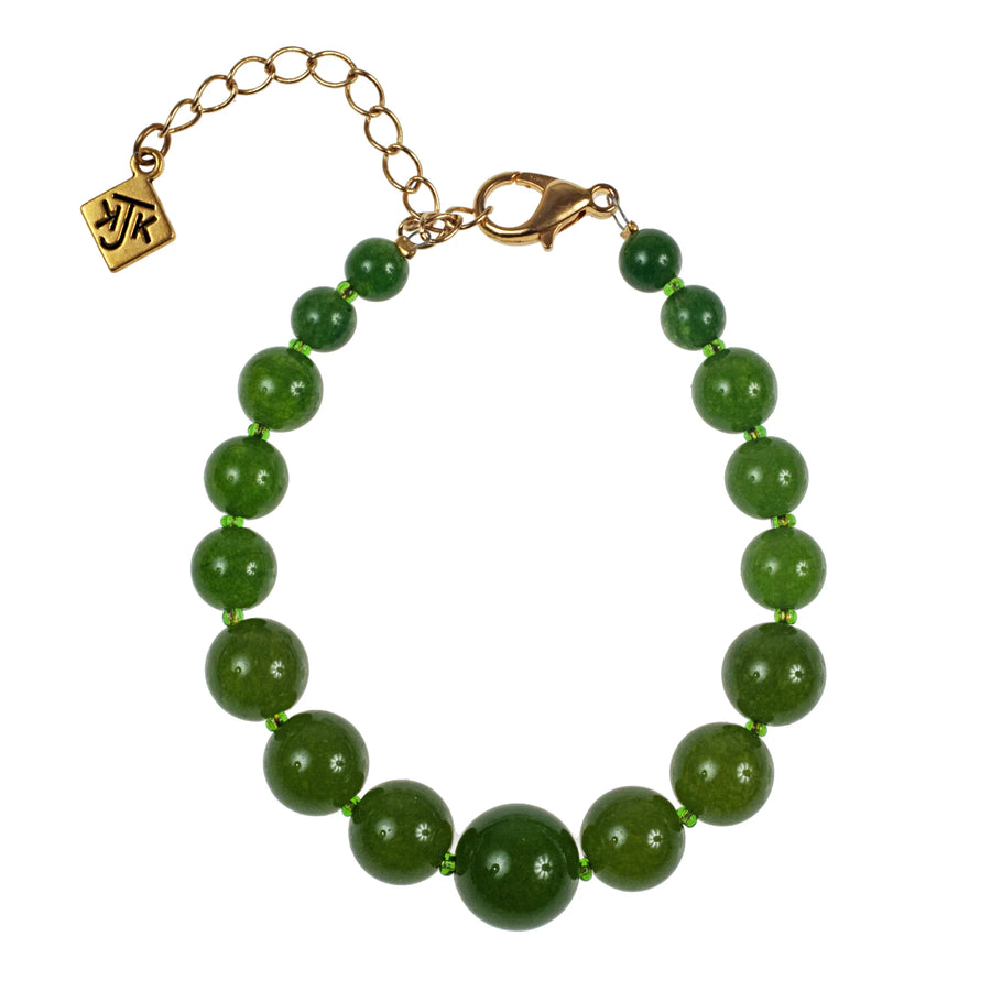 Graduated Green Jade Bracelet