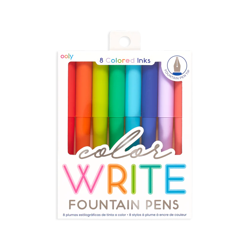 Color Write Fountain Pens: Set Of 8