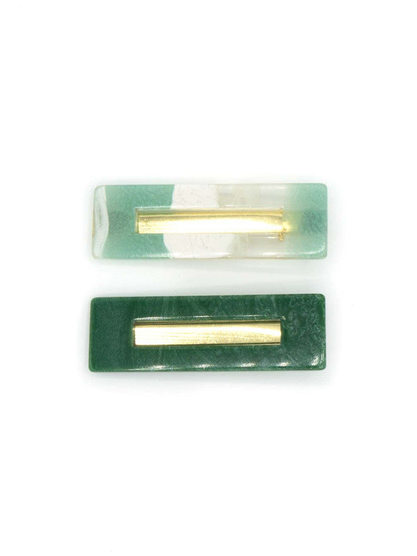 Resin Hair Clips in Teals